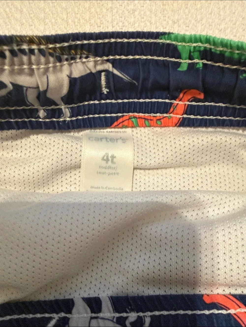 Bundle Carter's Boys' Navy Swim Trunks with Dino & Crab Prints
